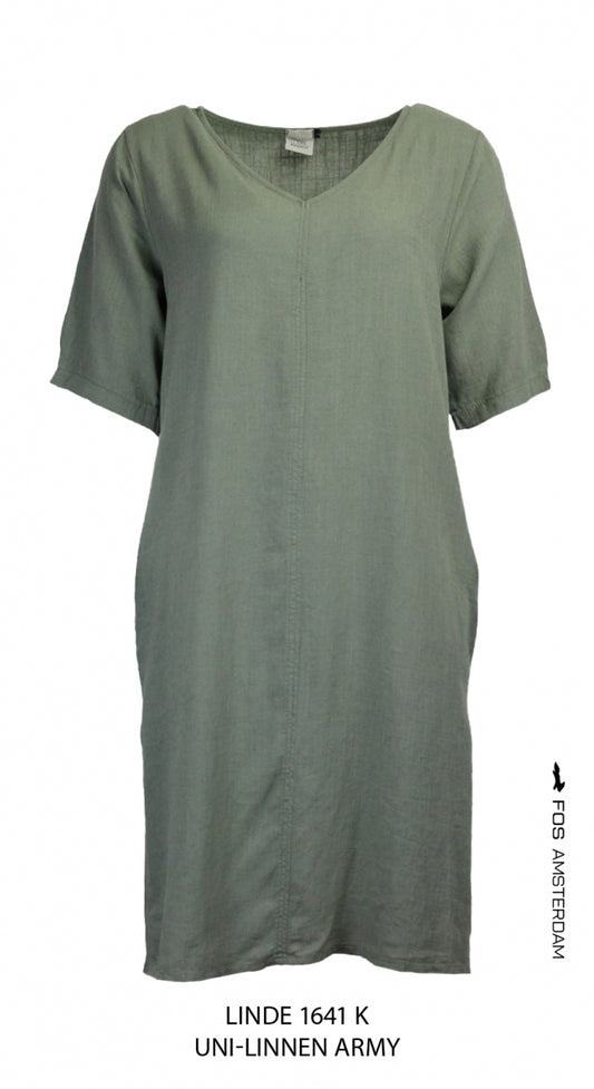 Jurk - Linde Linnen Uni | Army