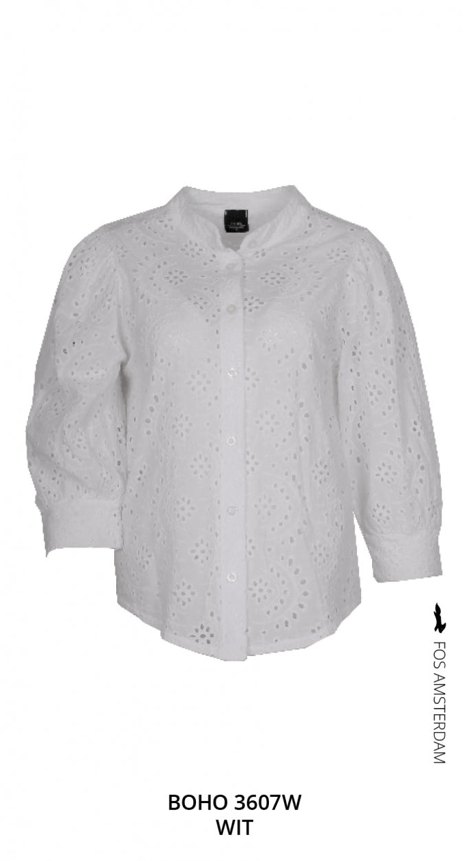 blouse boho broderie wit