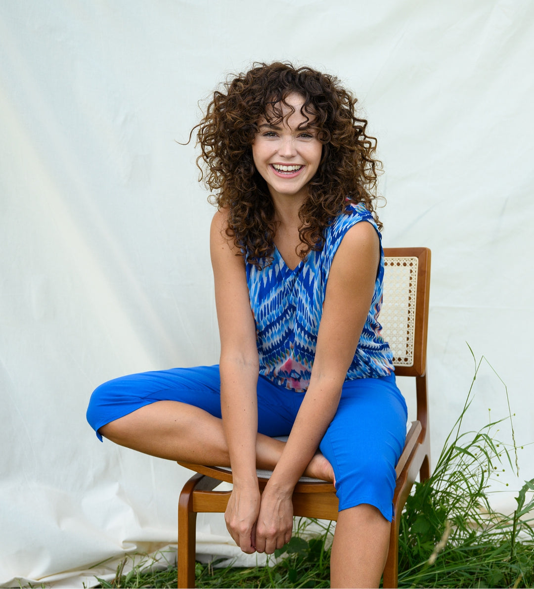 broek bobbie3 4 uni kobalt