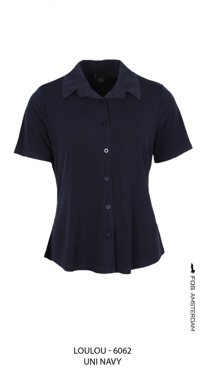 blouse loulou uni navy