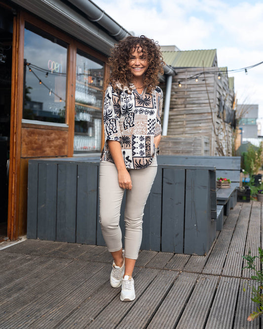 broek bobbie7_8 uni licht taupe