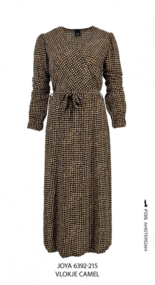 Jurk - Joya Vlokje | Camel
