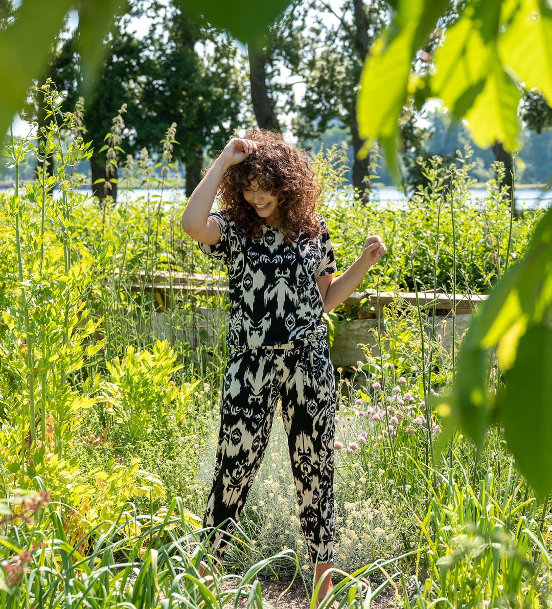Trudie - Ikat vintage-ET | Zwart