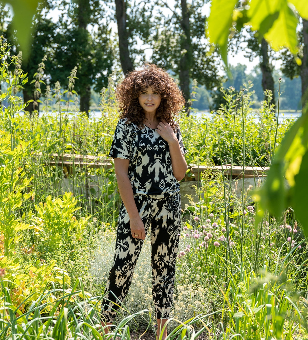 top trudie ikat vintage et zwart