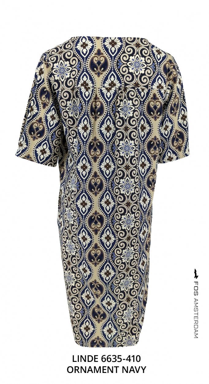 jurk linde ornament navy
