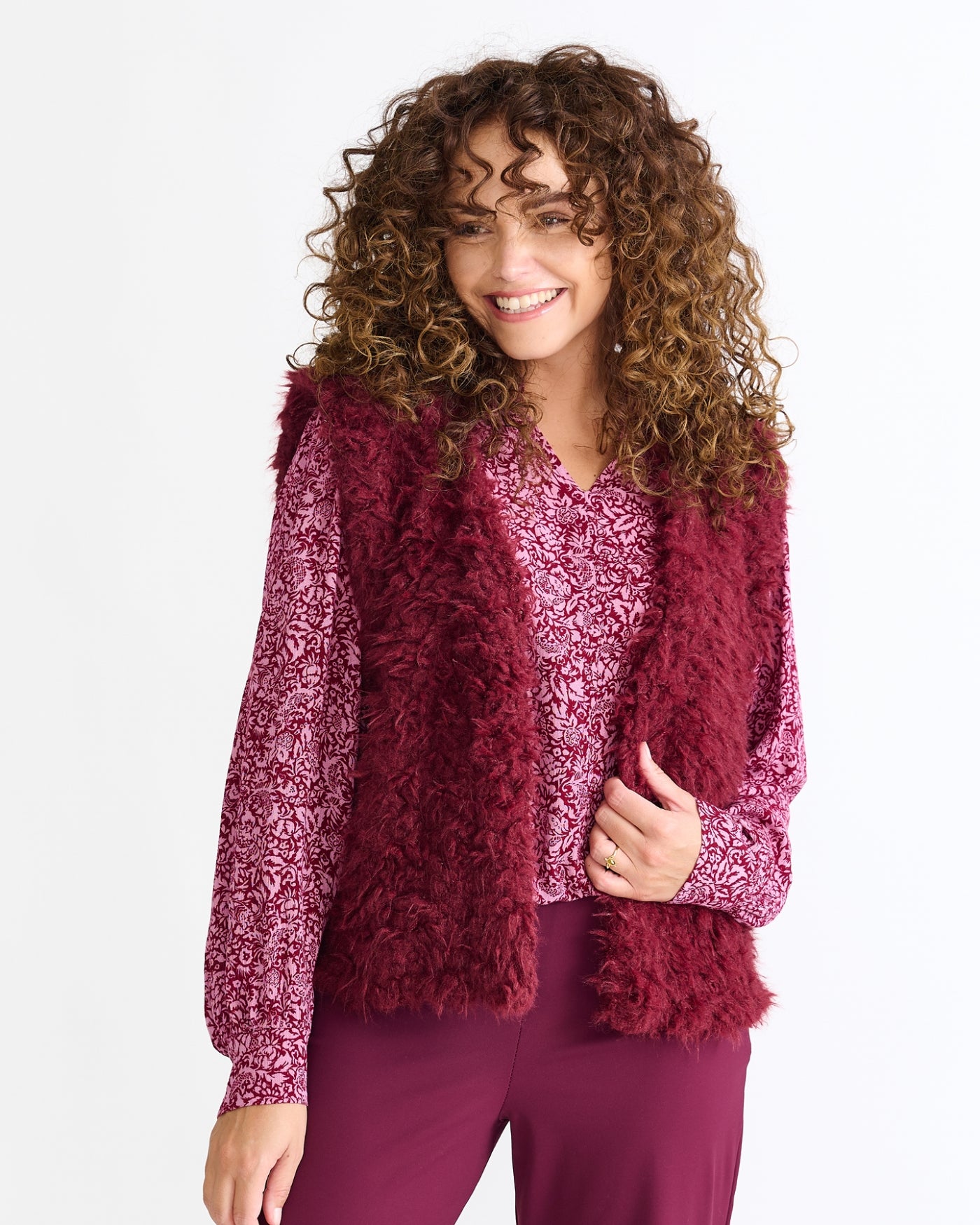 Gilet - Margriet Faux Fur | Bordeaux