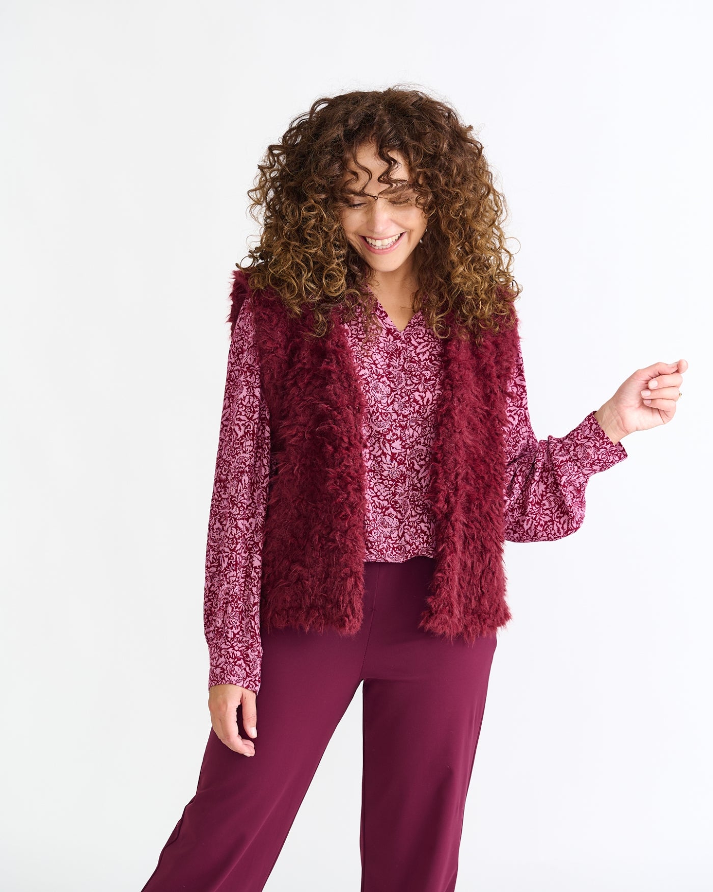 Gilet - Margriet Faux Fur | Bordeaux