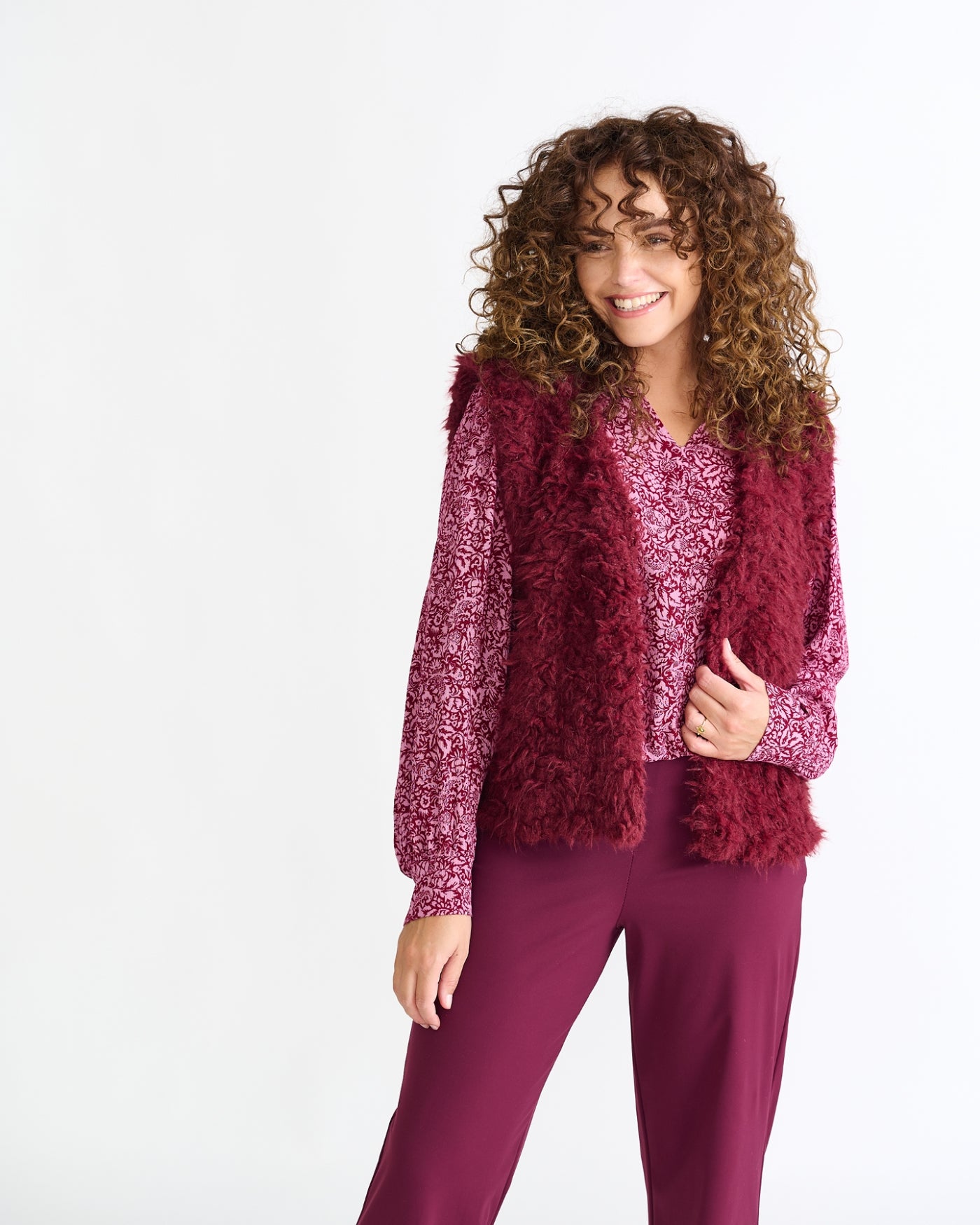 Gilet - Margriet Faux Fur | Bordeaux