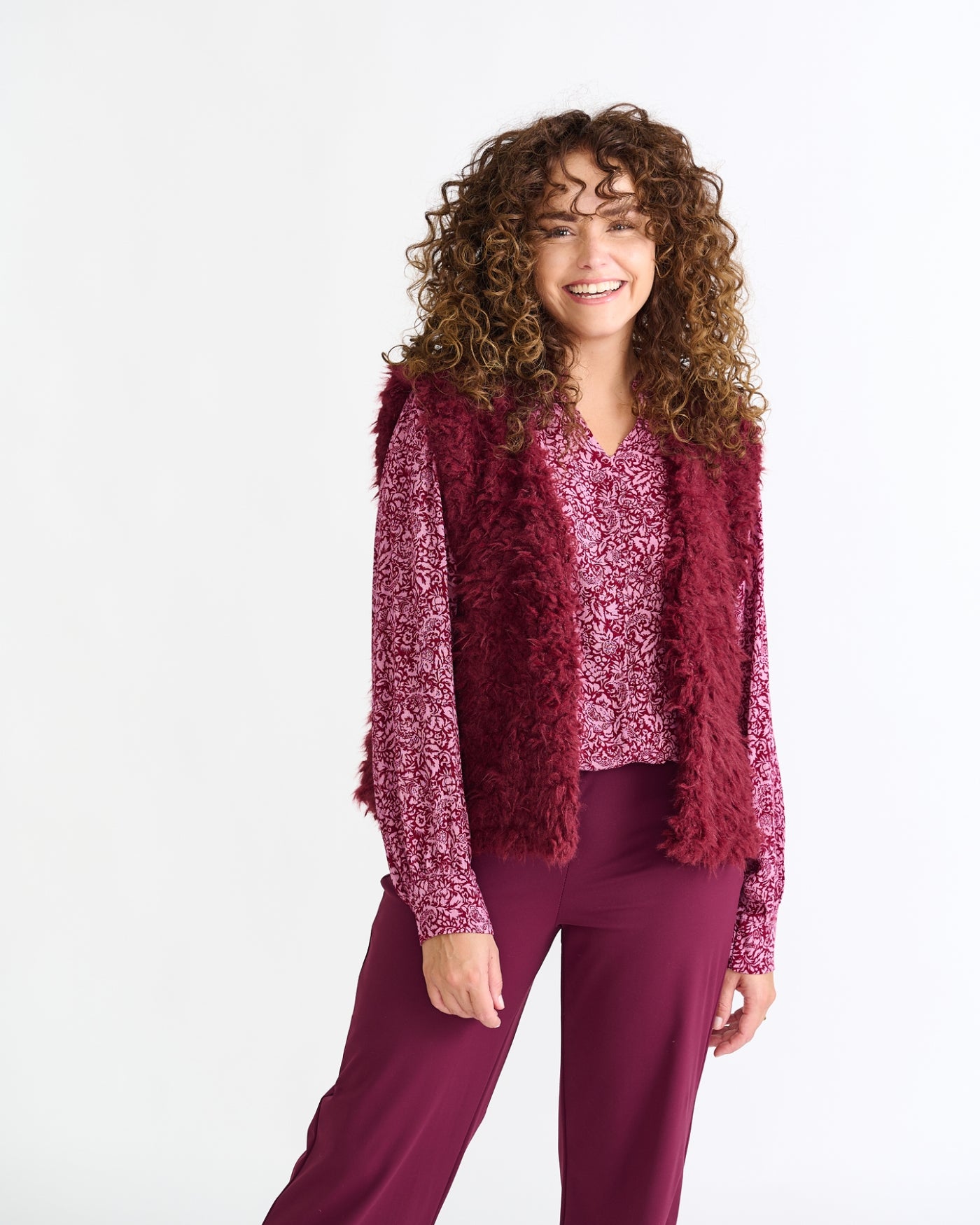 Gilet - Margriet Faux Fur | Bordeaux
