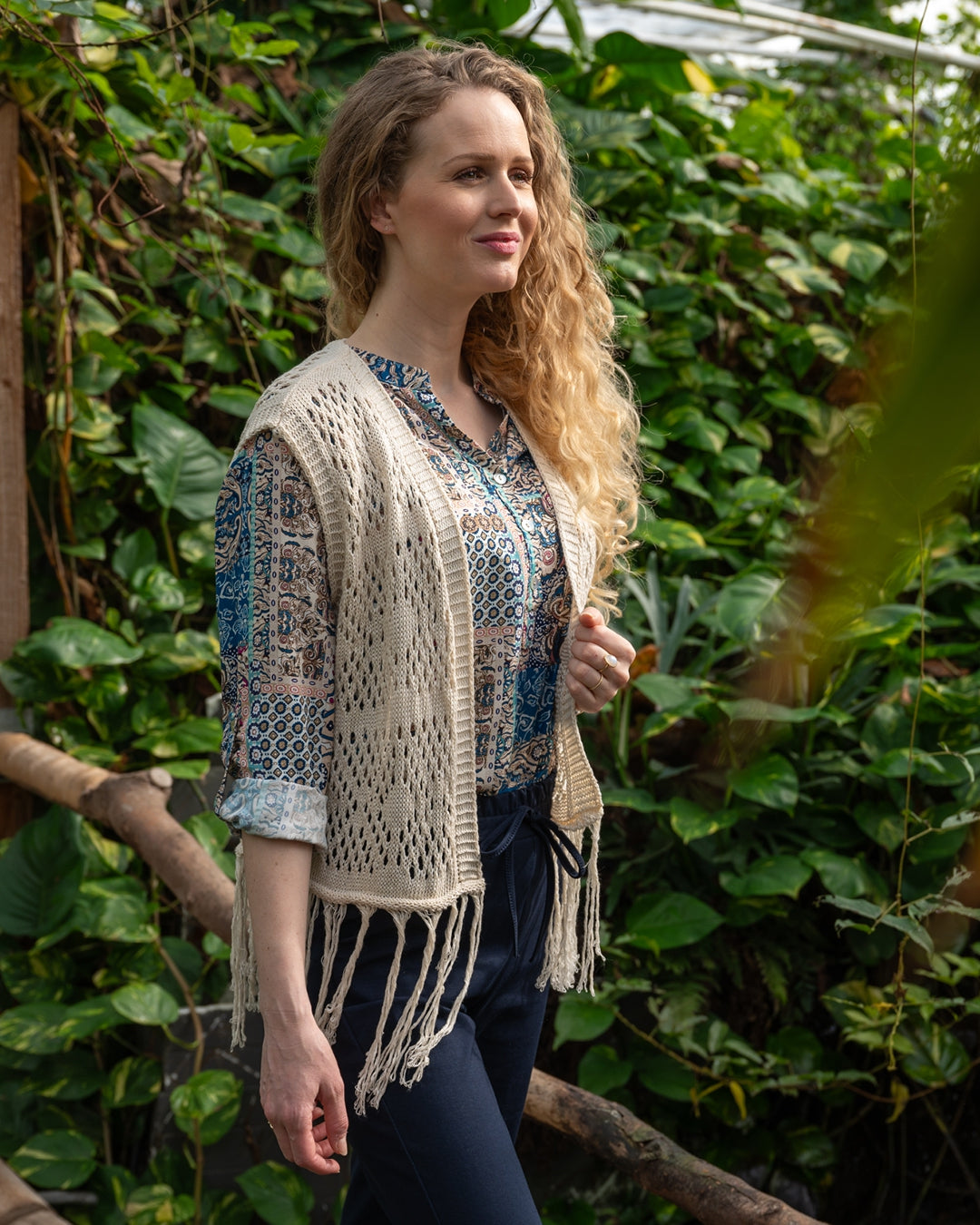 blouse elodie ikat medaillion navy