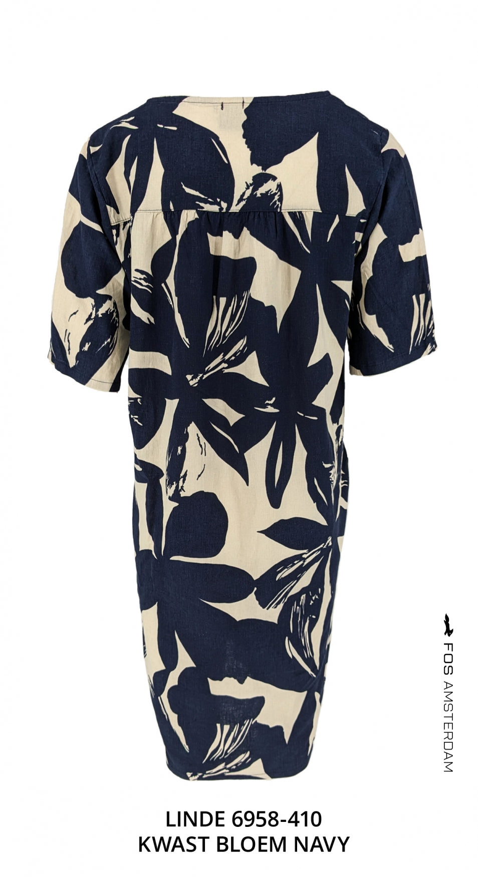 jurk linde kwast bloem navy