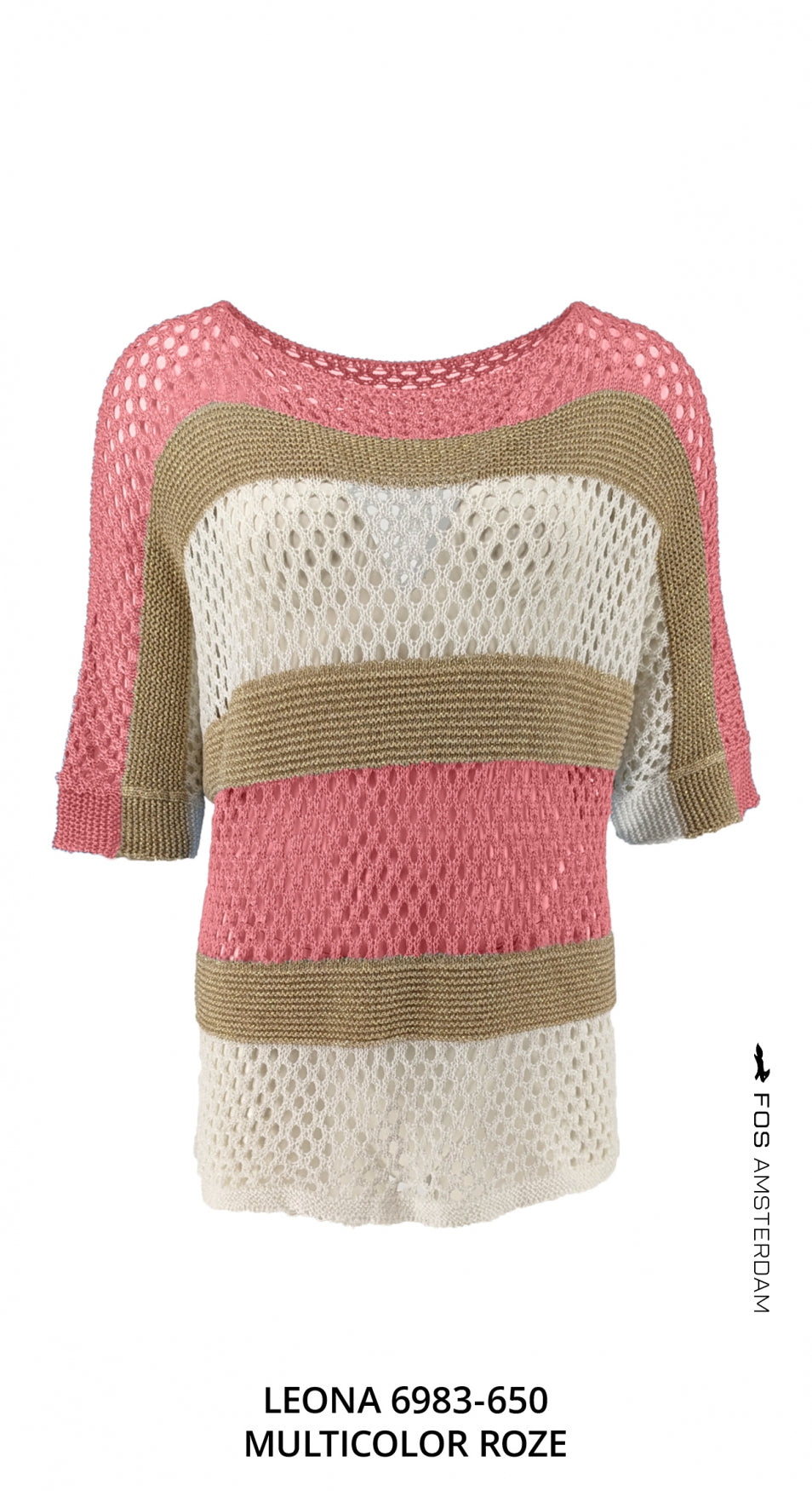 top leona multicolor roze