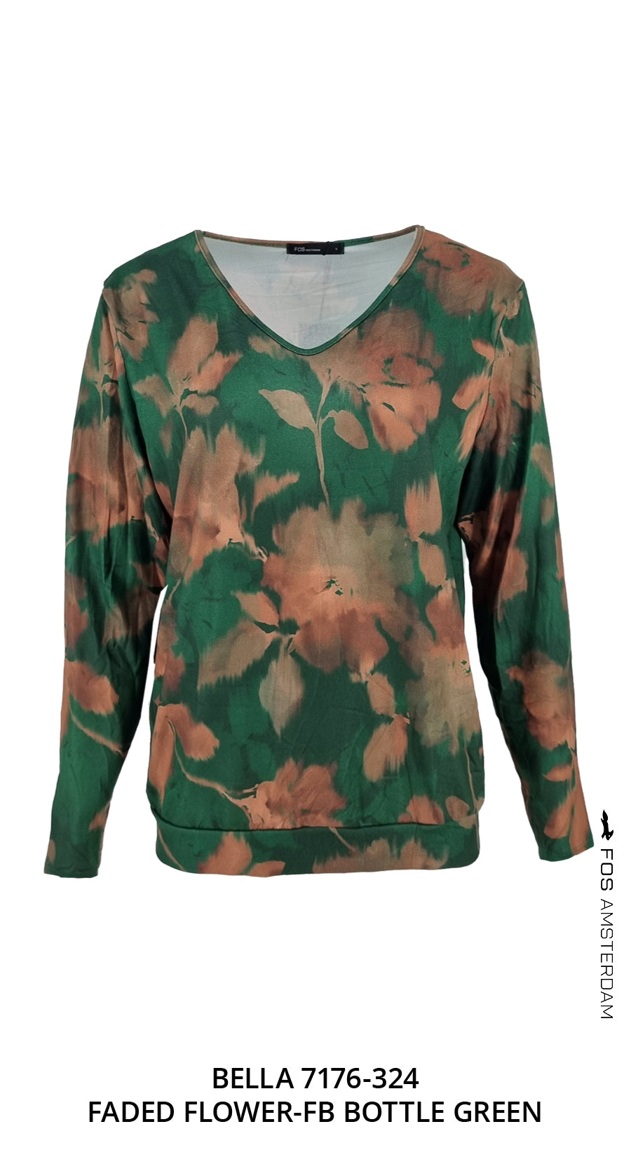 Bella - Faded Flower-FB | Bottle Green