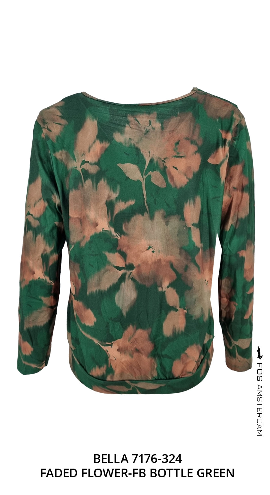 Bella - Faded Flower-FB | Bottle Green