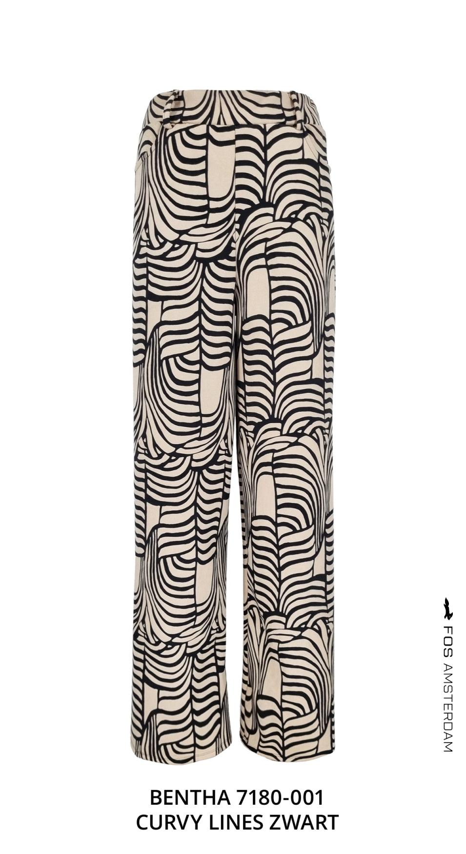 Bentha - Curvy Lines | Zwart