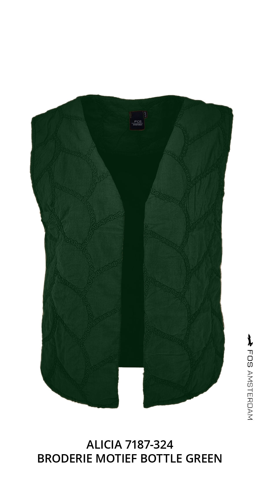 Alicia - Broderie motief | Bottle Green