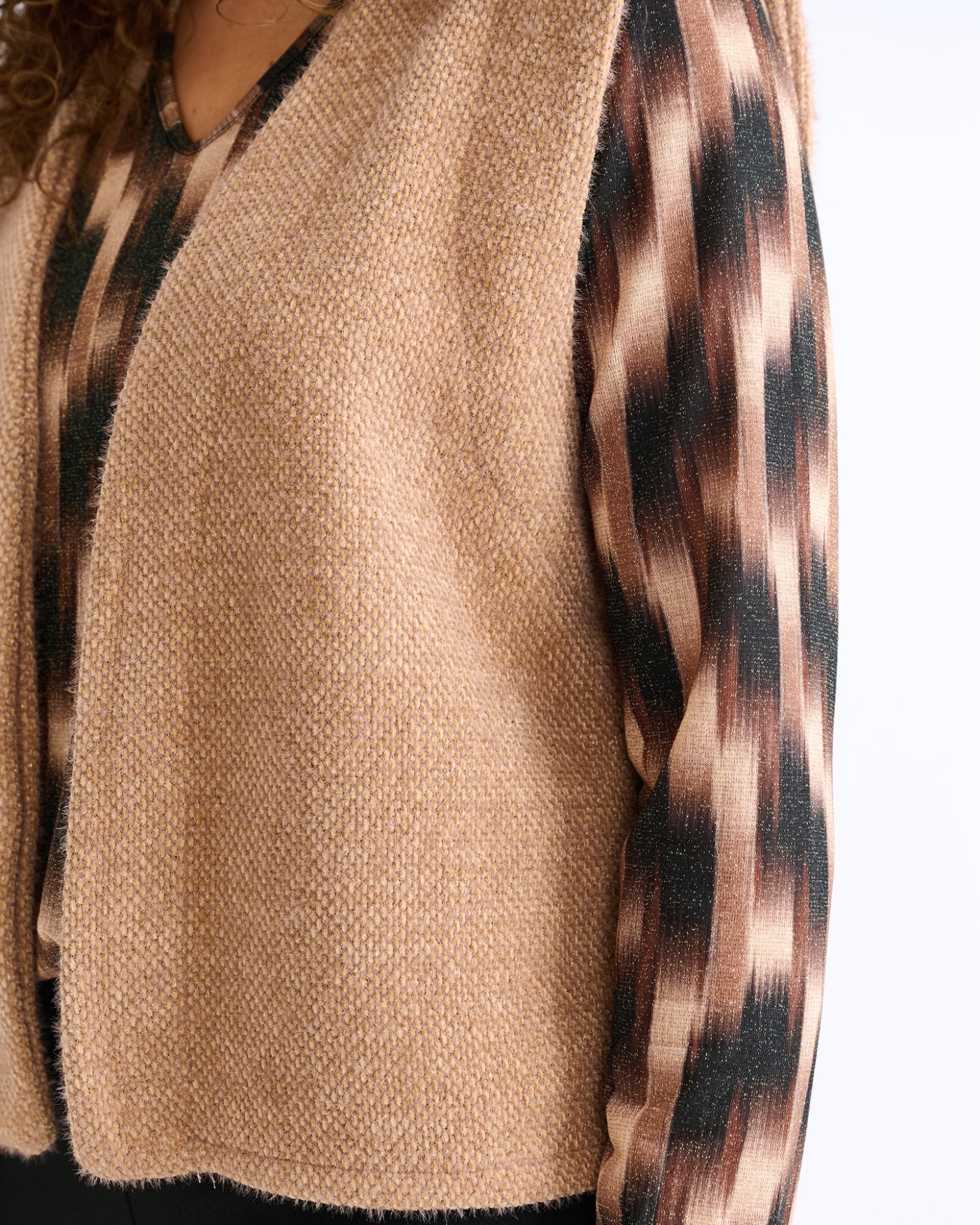 Gilet - Margriet Duffel Lurex | Camel