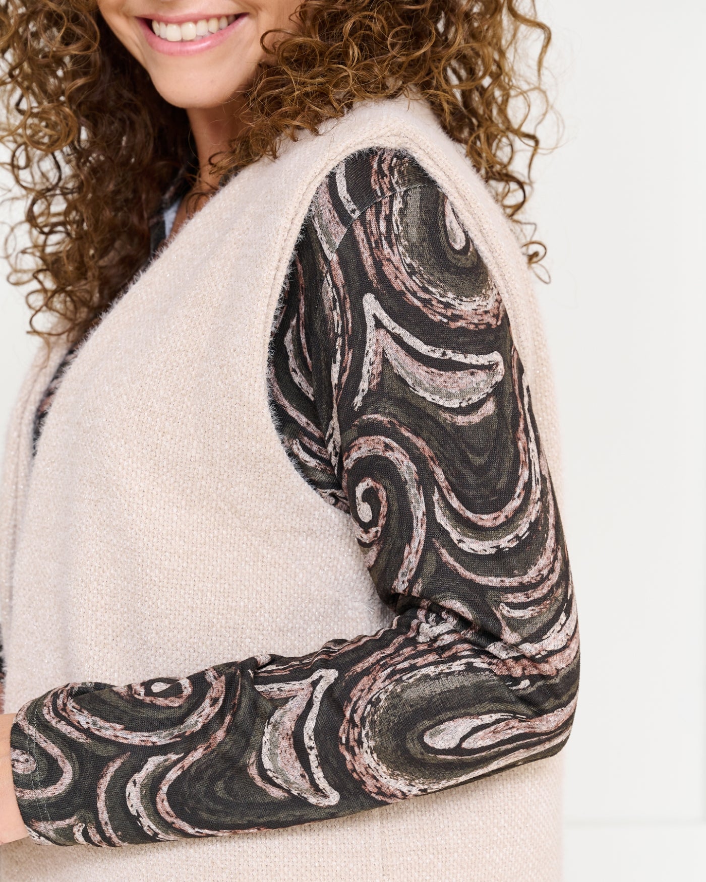 Gilet - Margriet Duffel Lurex | Beige Gilets