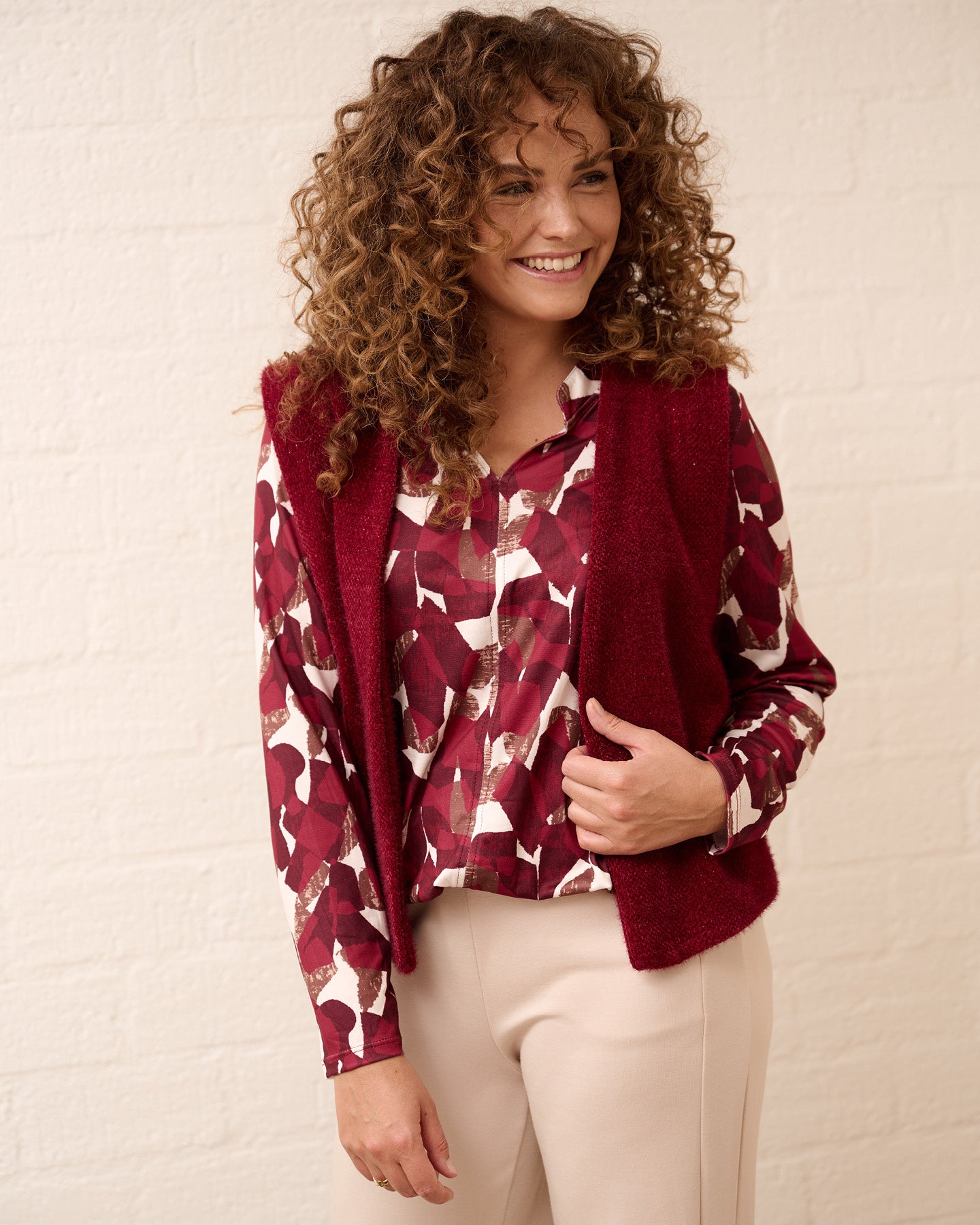 Gilet - Margriet Duffel Lurex | Bordeaux