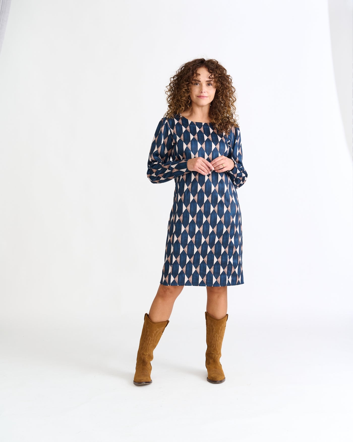 Jurk - Fiona Origami | Navy