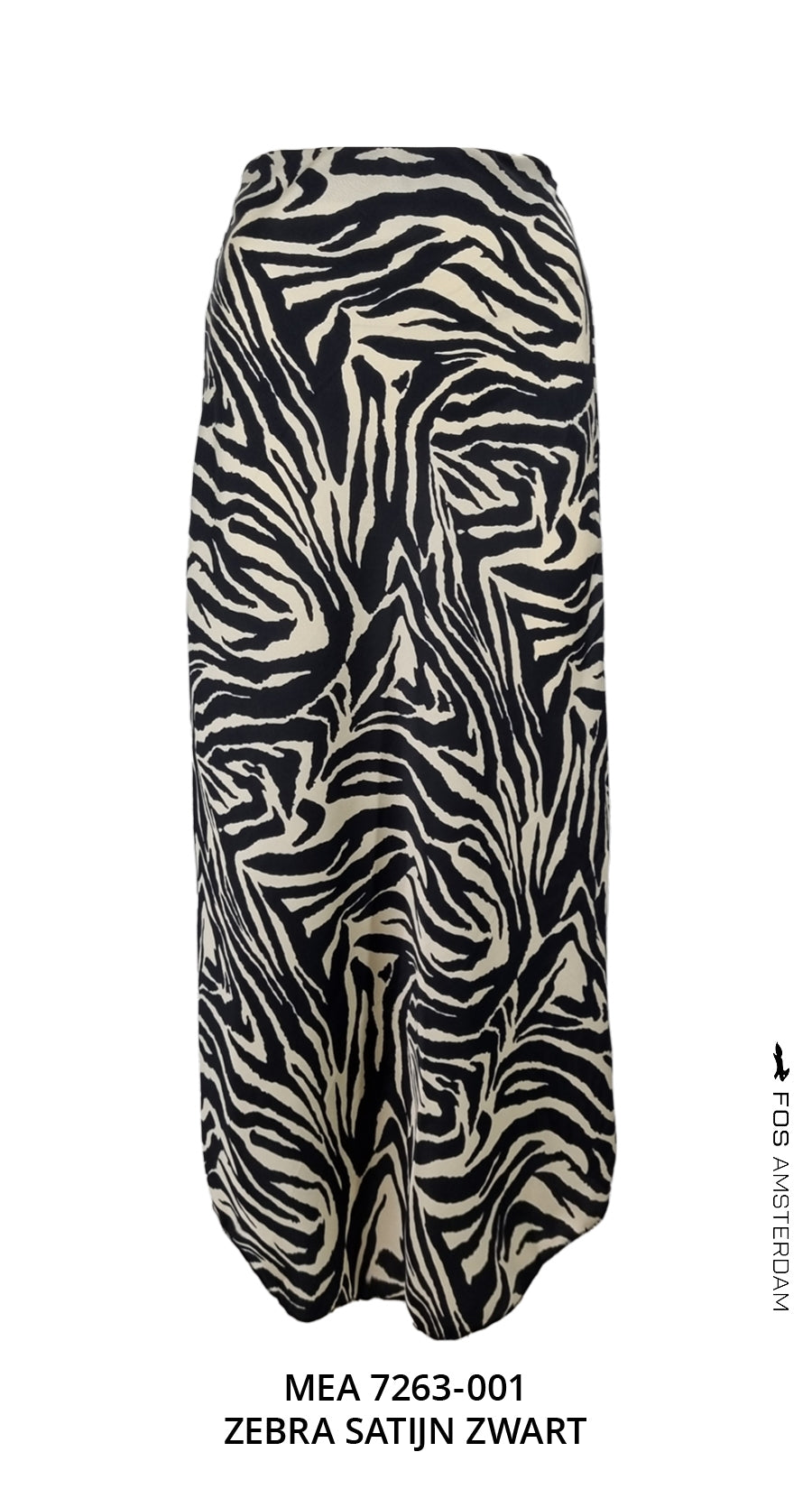 Rok - Mea Zebra Satijn | Zwart