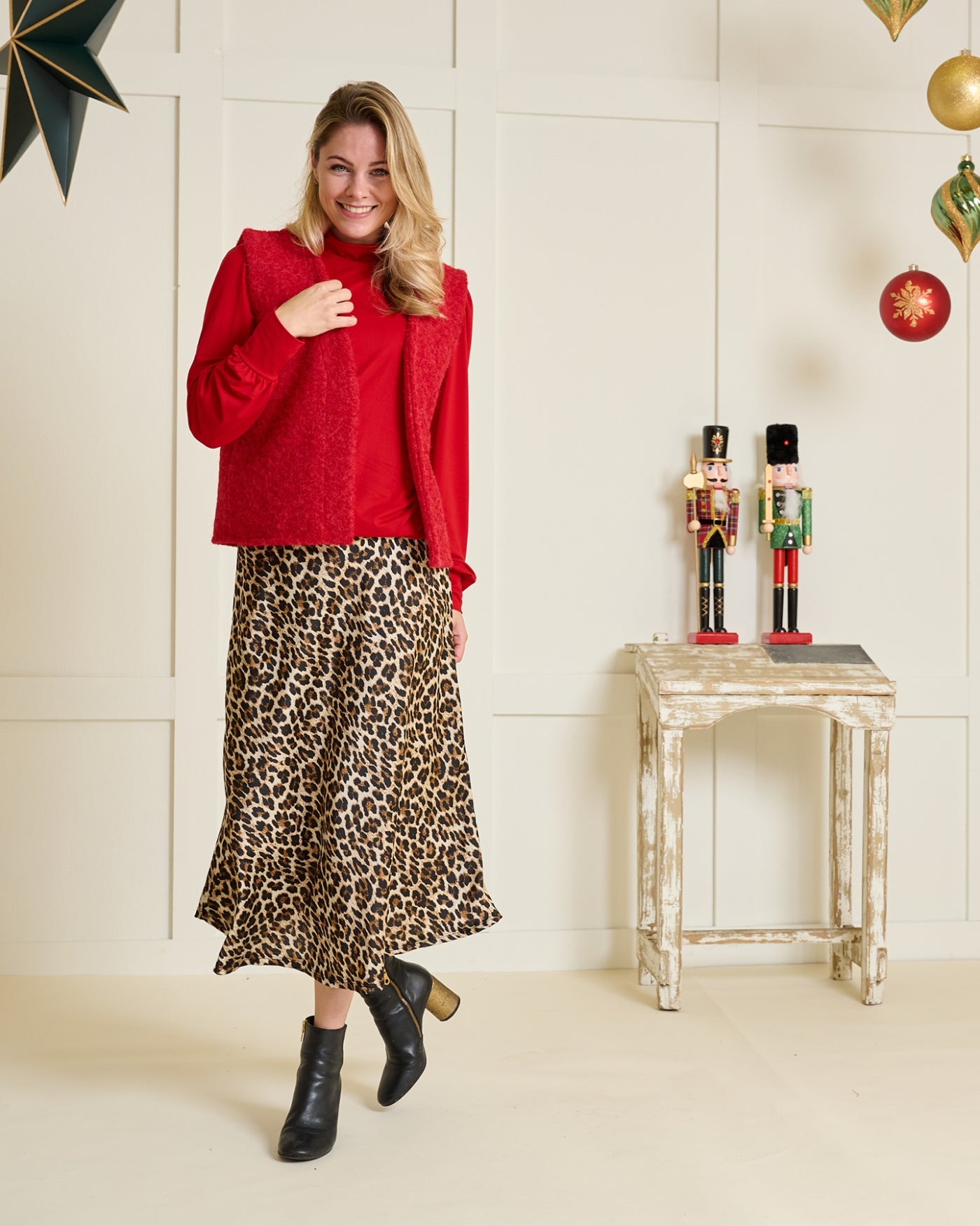 Rok - Mea Panter Satijn | Camel