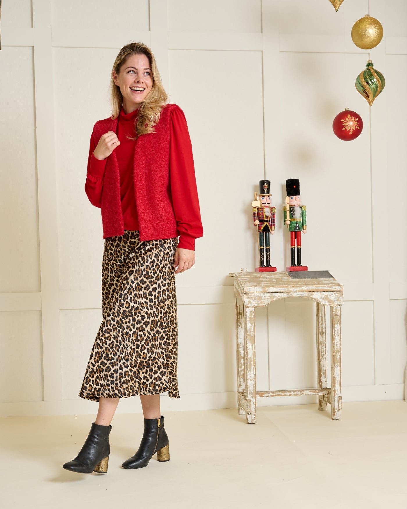Rok - Mea Panter Satijn | Camel