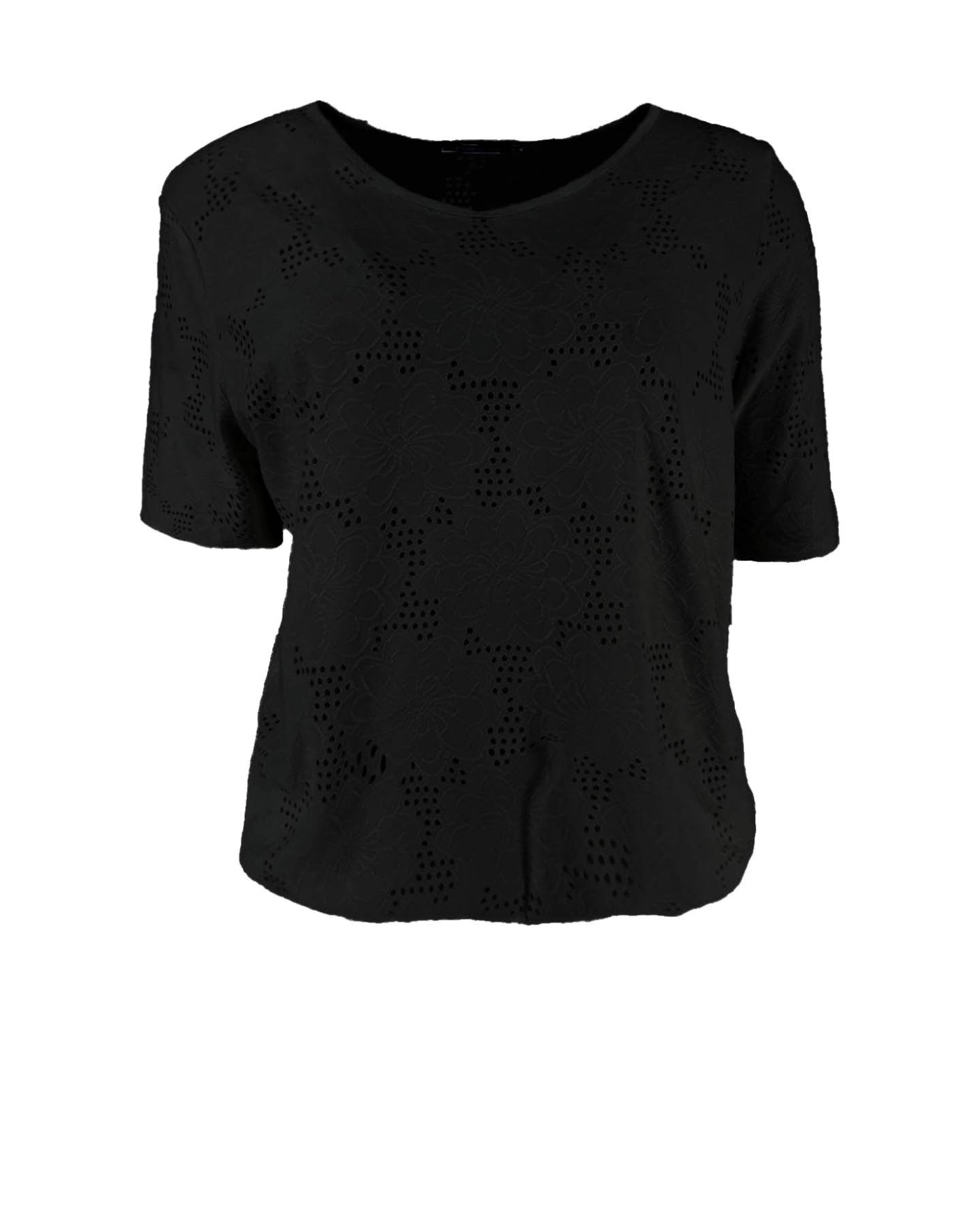 top vivi broderie bloem zwart