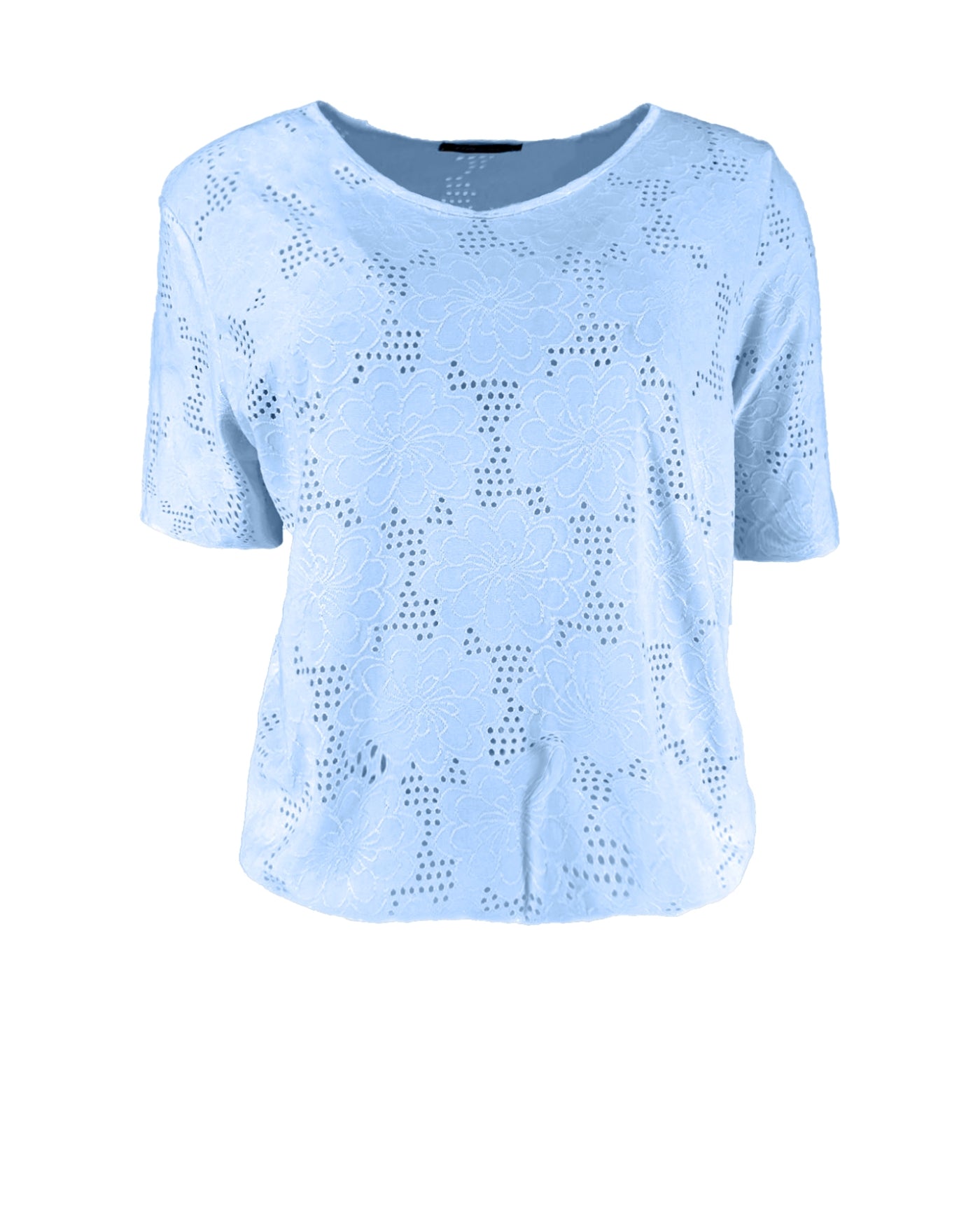 top vivi broderie bloem licht blauw
