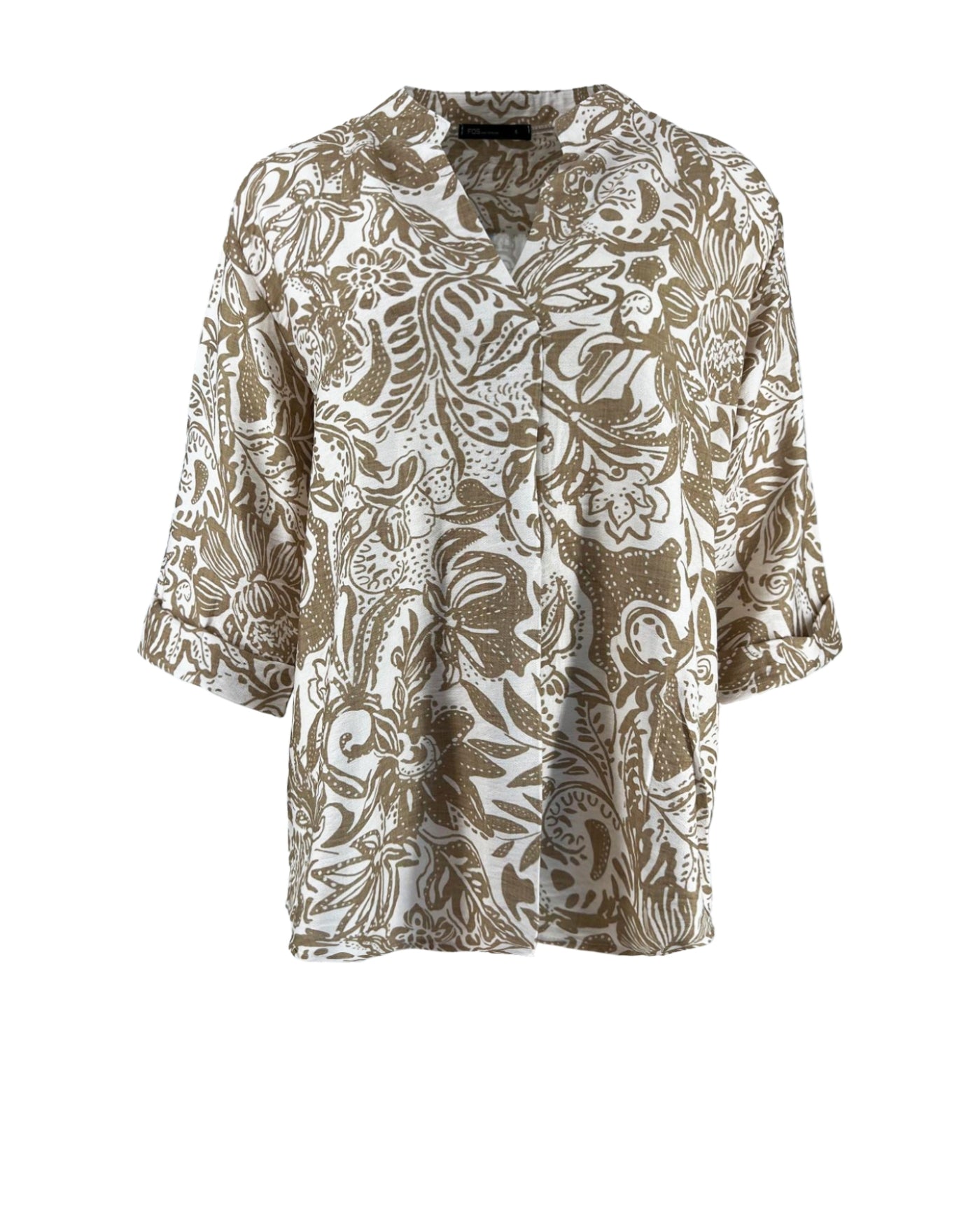 top kylie mono bloem beige