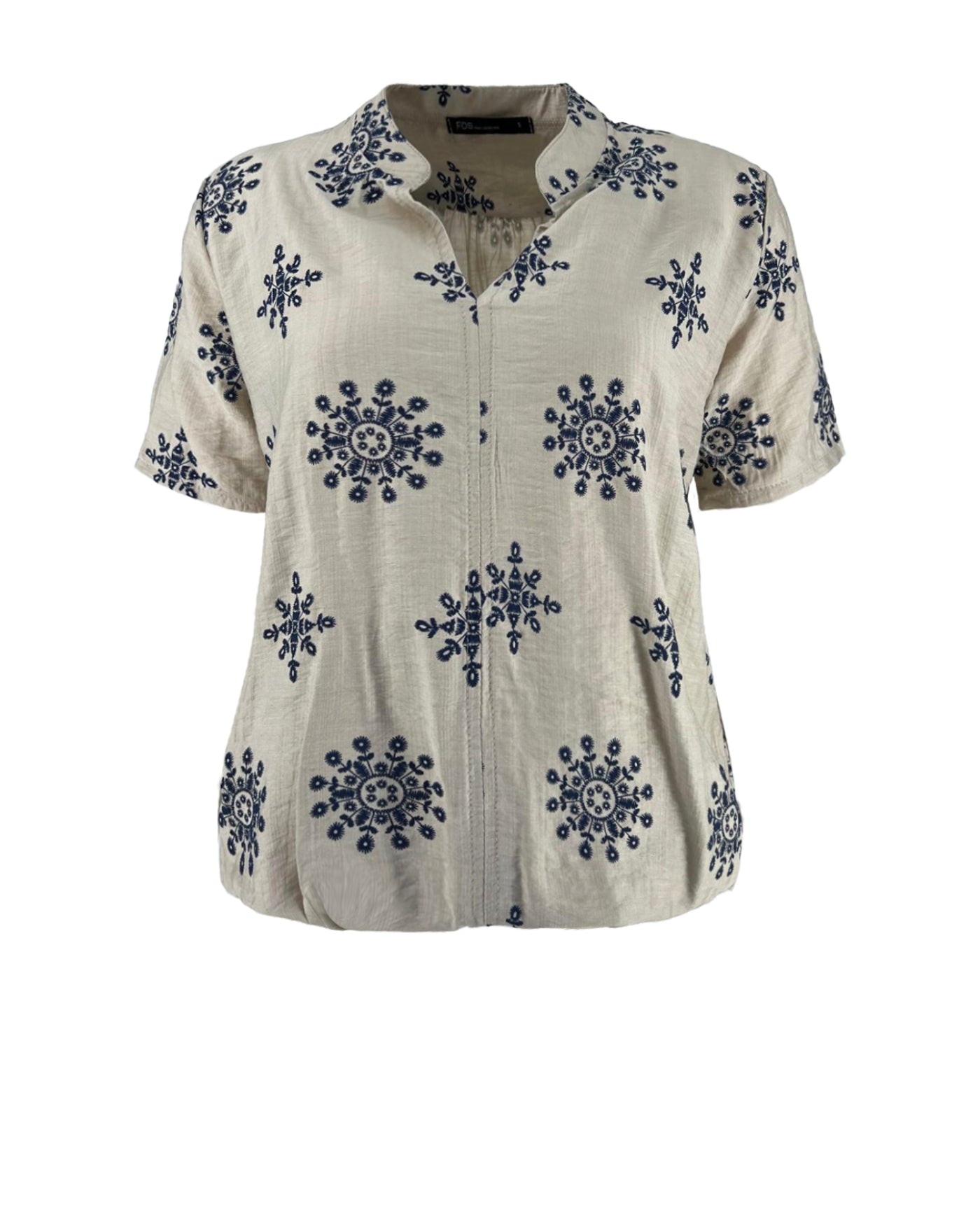 Top - Doortje Borduureffect | Beige