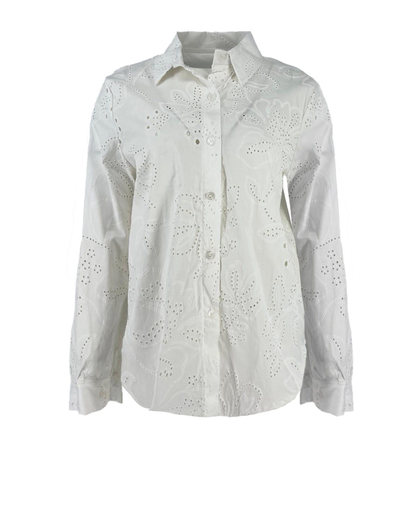 Blouse - Femke Broderie Blad | Wit