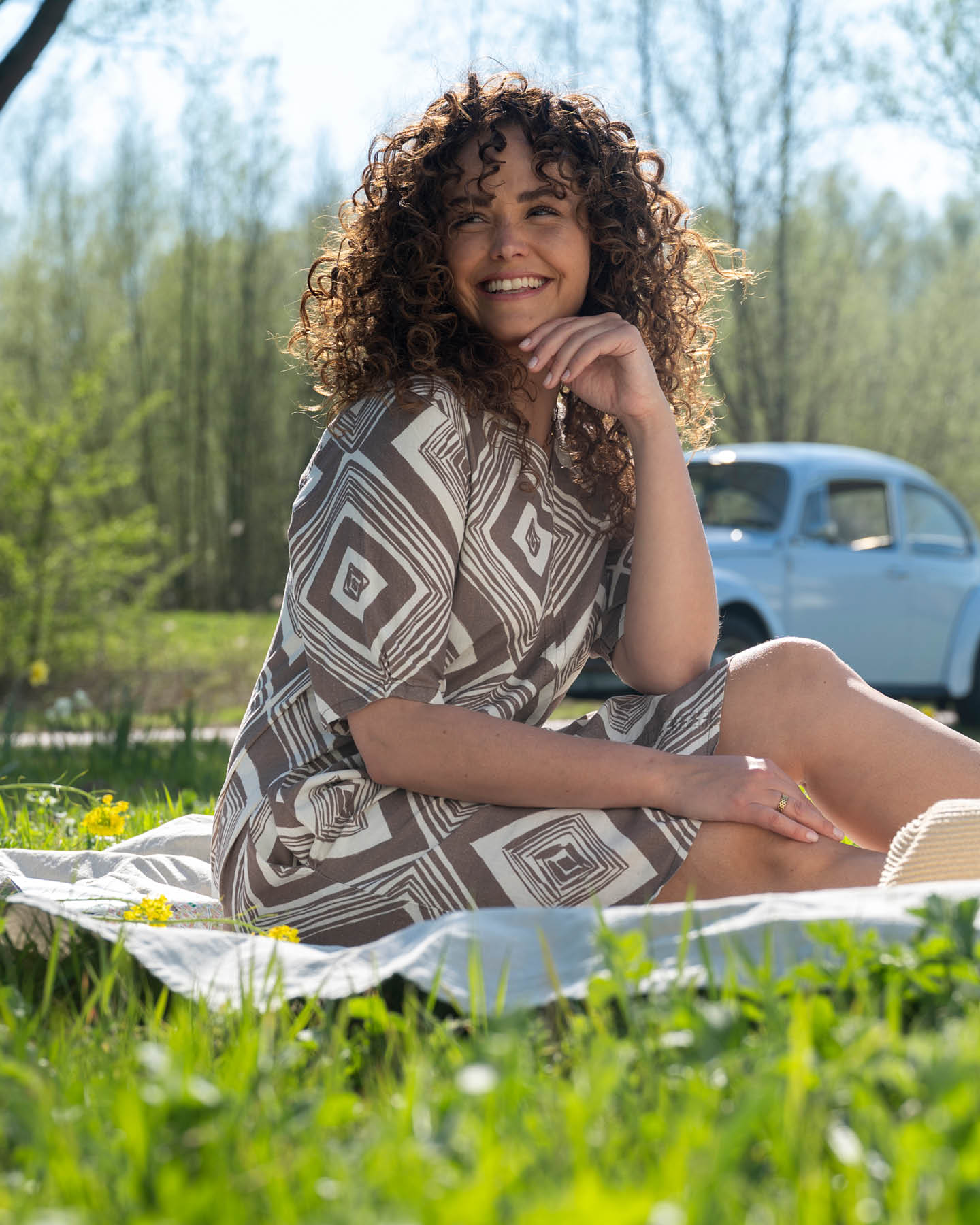Jurk - Linde Square | Bruin