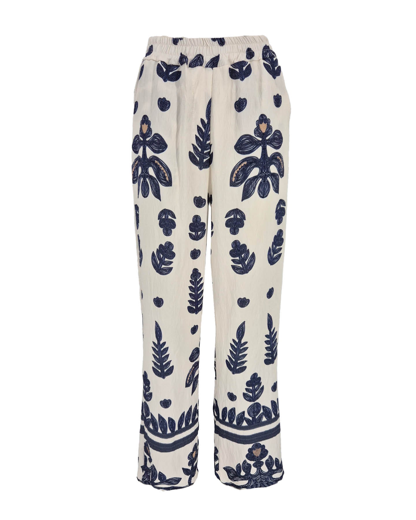 Broek - Inge Imitatie Borduur | Navy