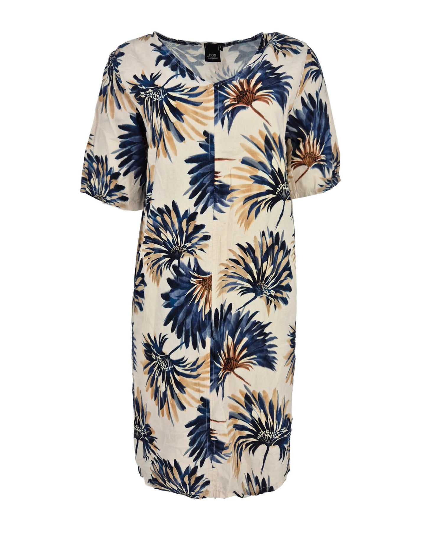 jurk linde grote veldbloem navy
