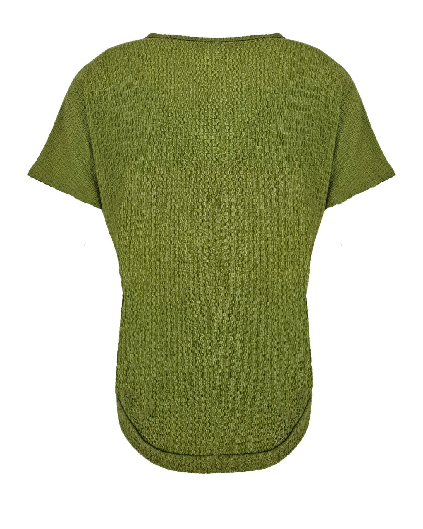 Olijfgroene blouson met V-hals en structuur