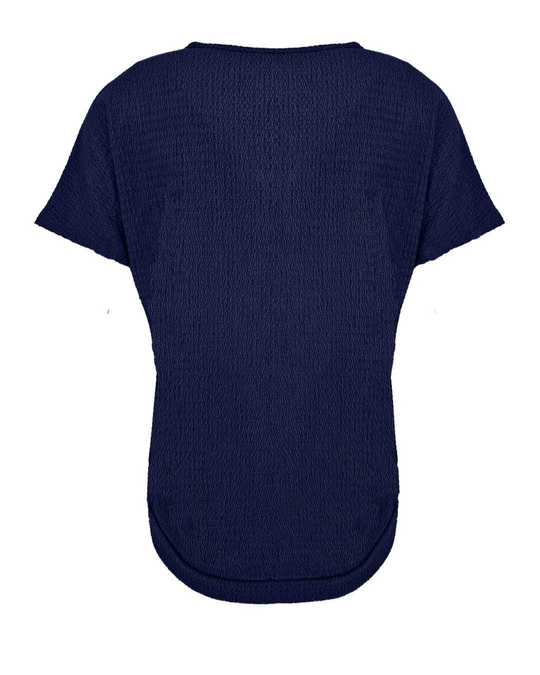 Blouson met V-hals en structuur in navy