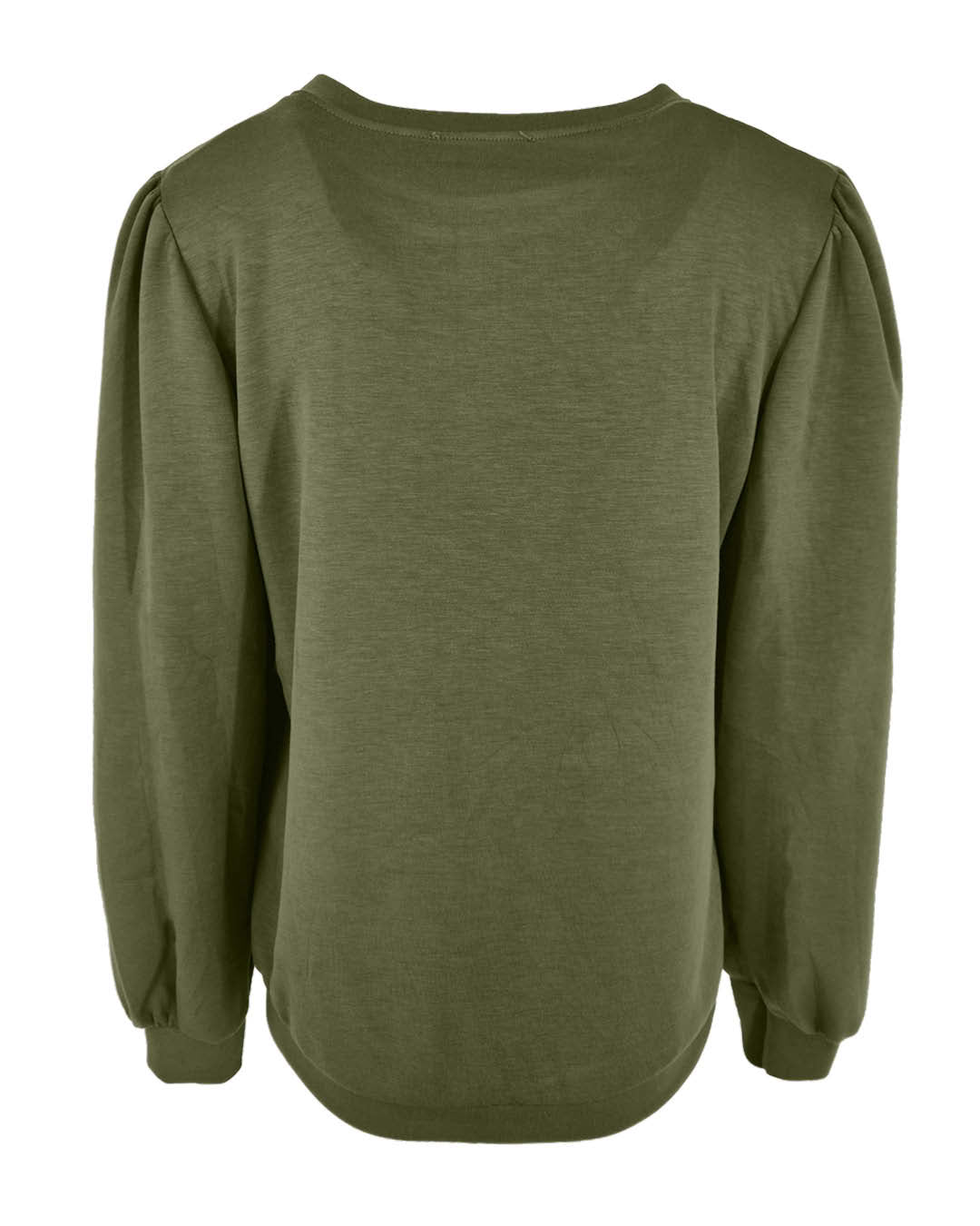 Army trui Jet met pofmouwen en ronde hals