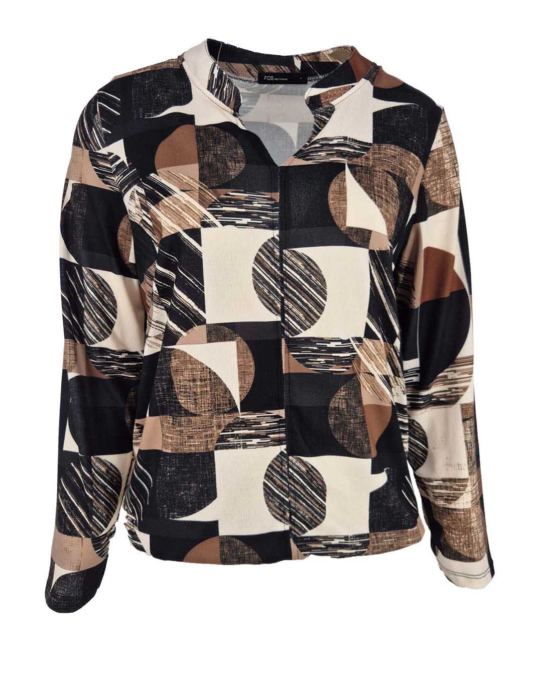 Top - Didi Geo Grid-FB | Zwart Tops & Blouses