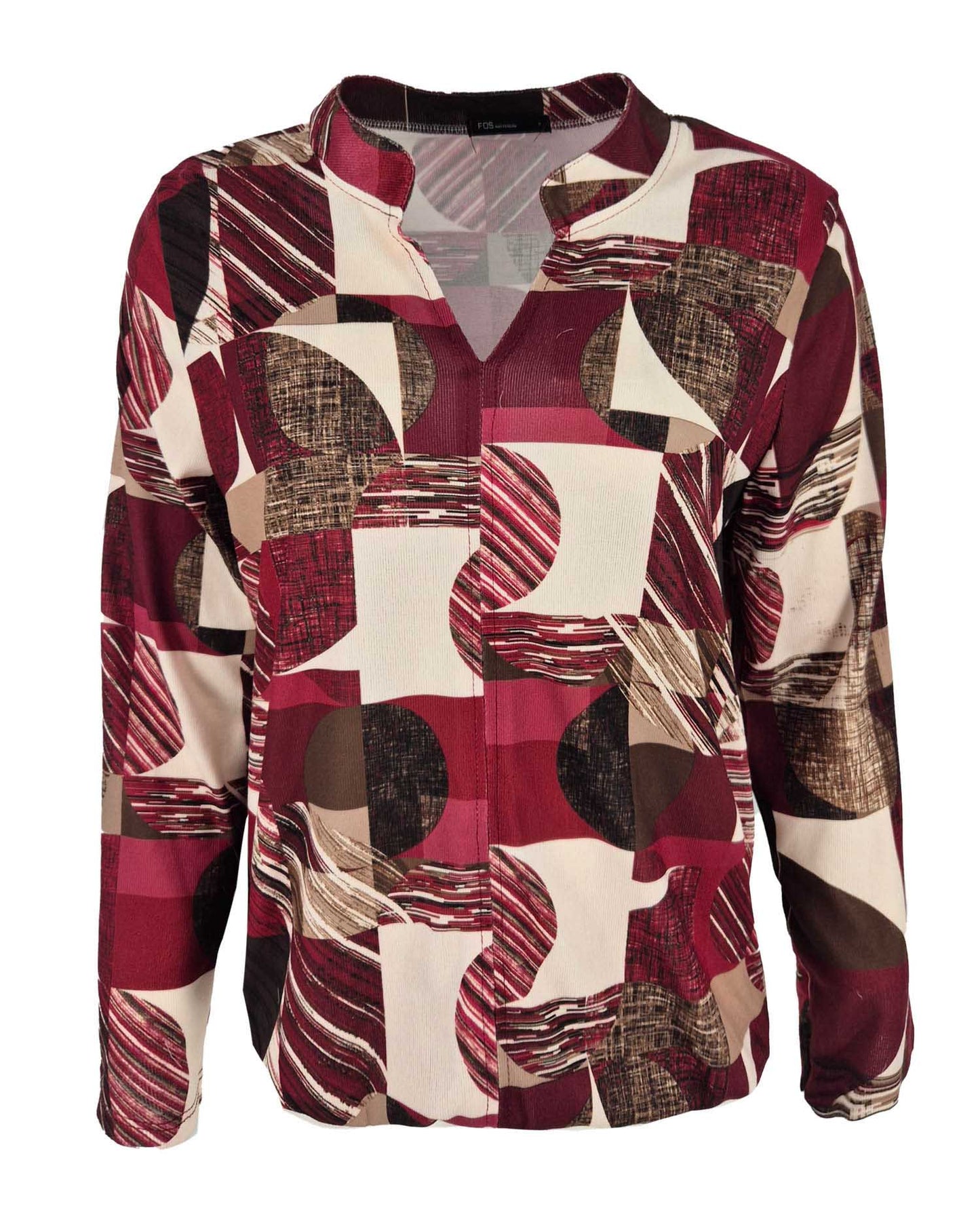 Top - Didi Geo Grid-FB | Bordeaux Tops & Blouses