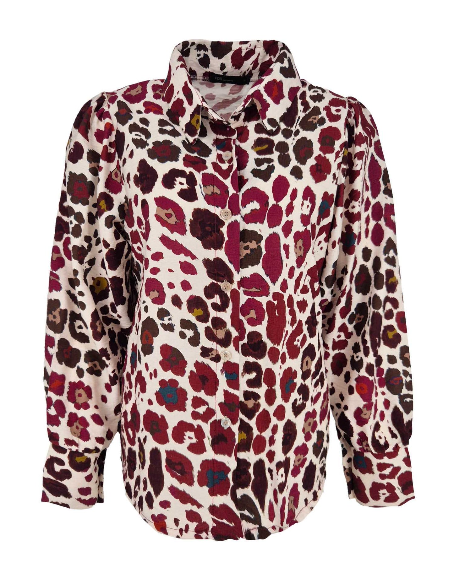 Blouse - Evita Colourful Panter | Bordeaux Tops & Blouses