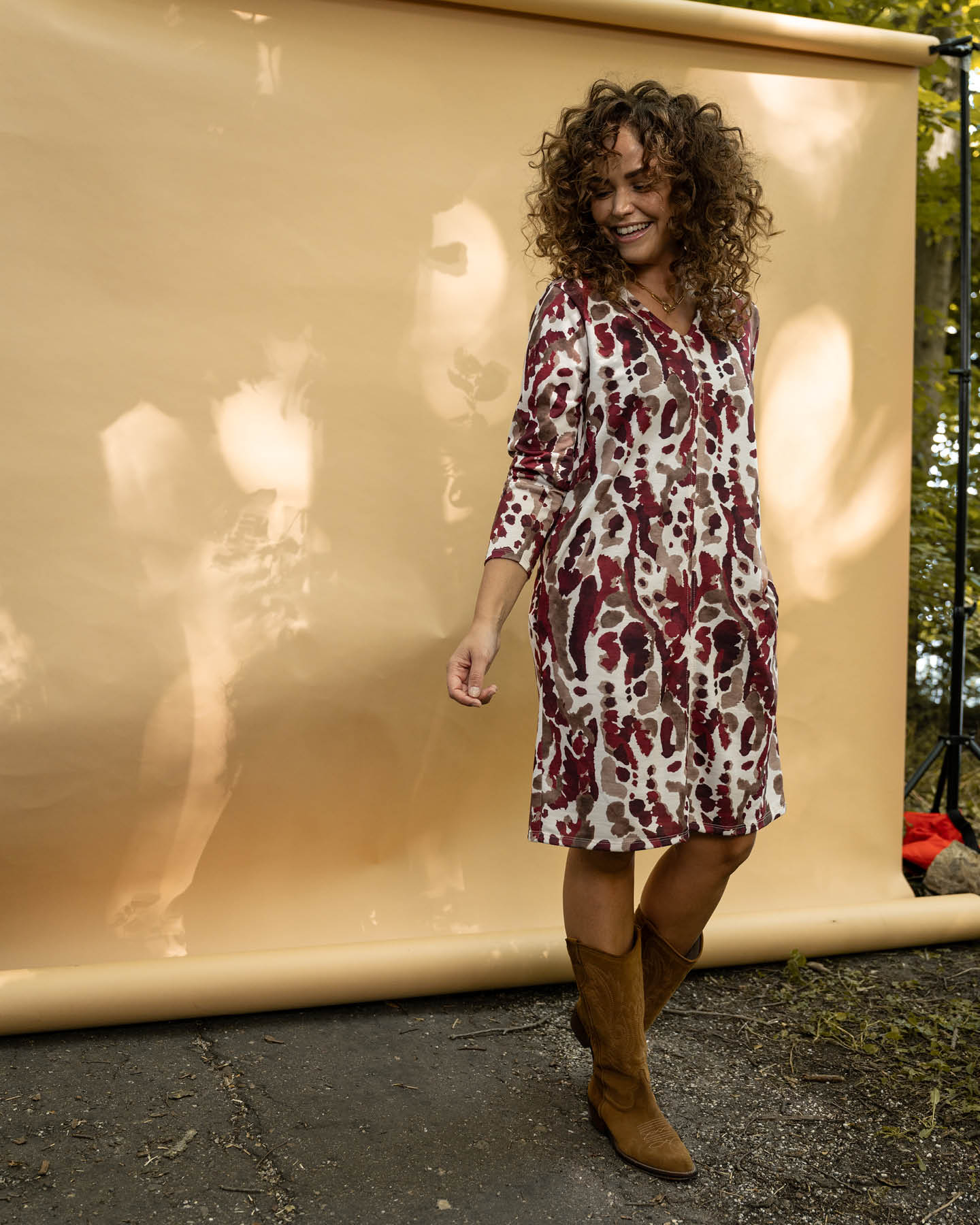 Jurk - Lindi Arty Snake | Bordeaux