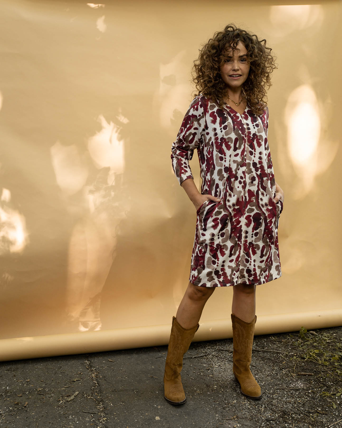 Jurk - Lindi Arty Snake | Bordeaux