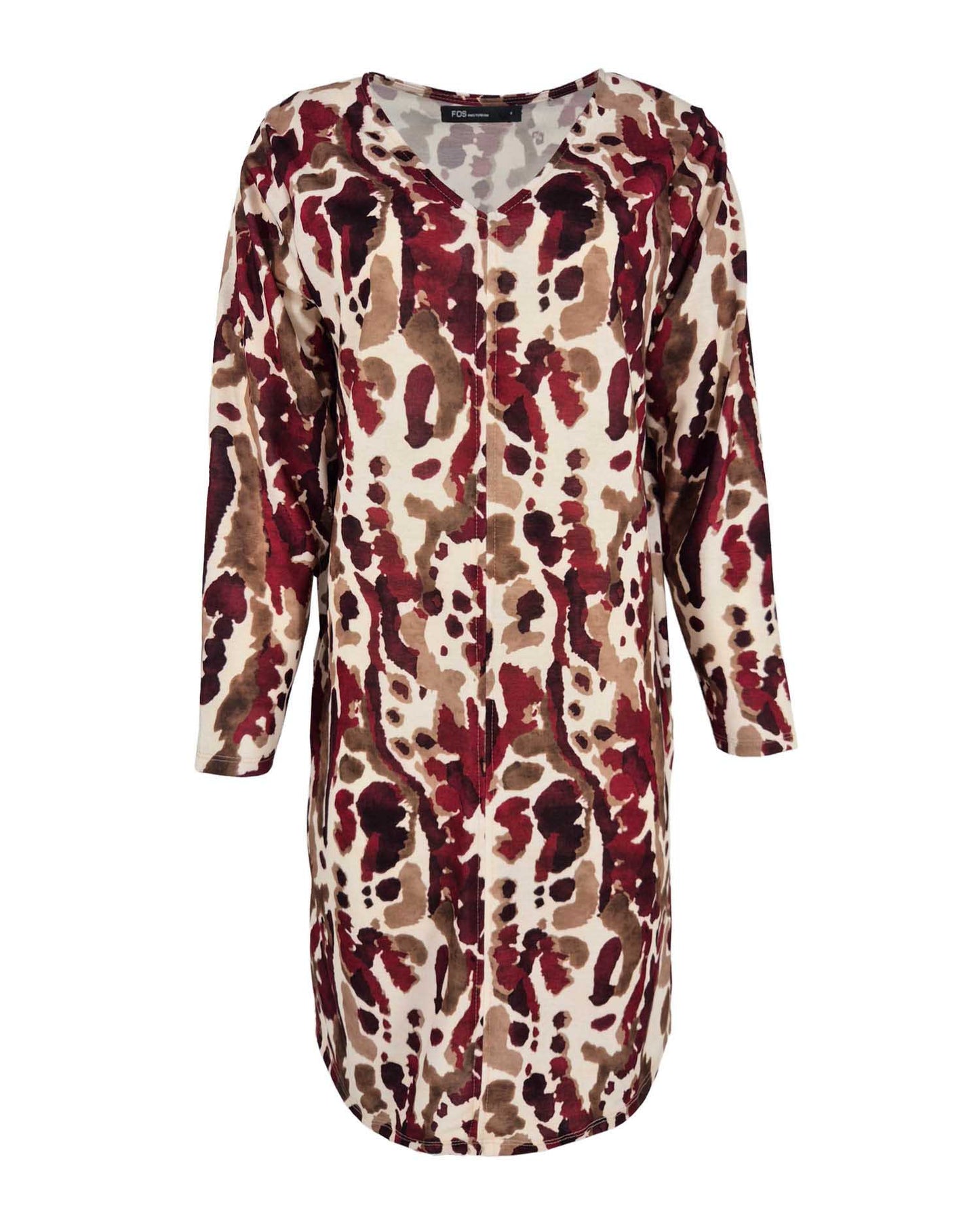 Jurk - Lindi Arty Snake | Bordeaux Jurken