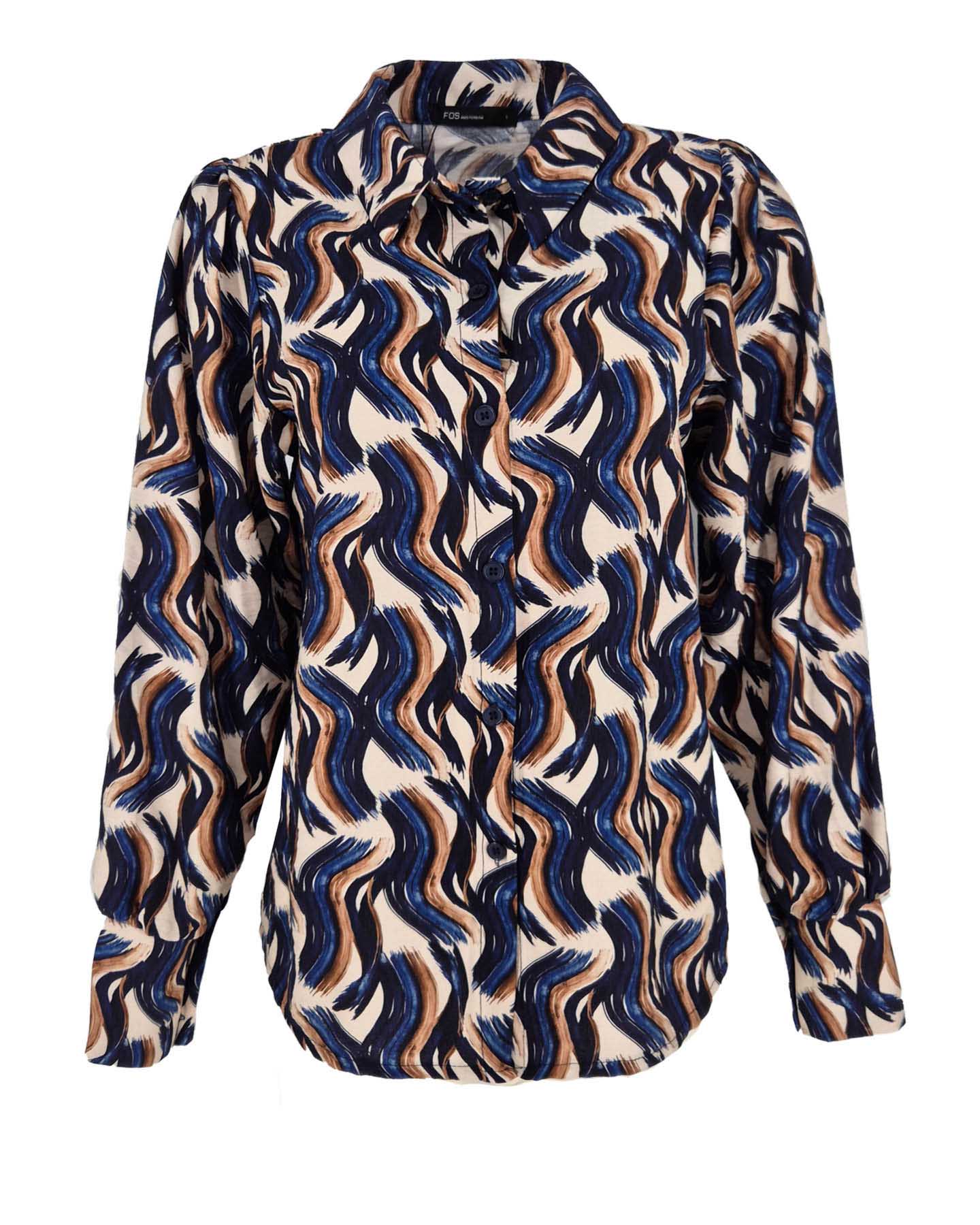 Blouse - Evita Artist lines | Navy Tops & Blouses