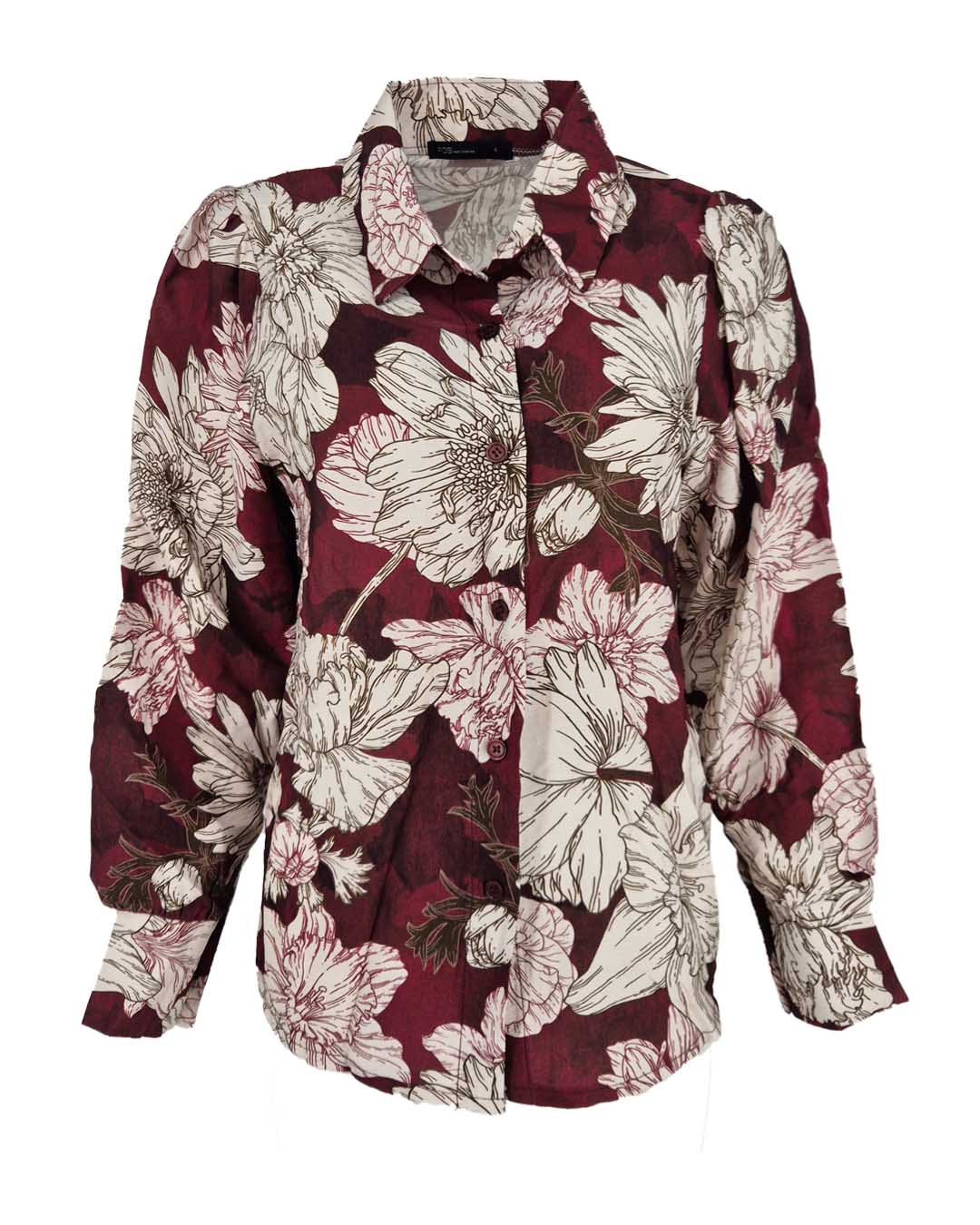 Blouse - Evita Boeket line | Bordeaux Tops & Blouses
