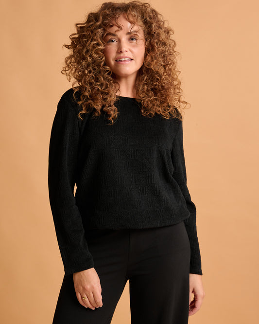 Top - Sisi Jacquard | Zwart