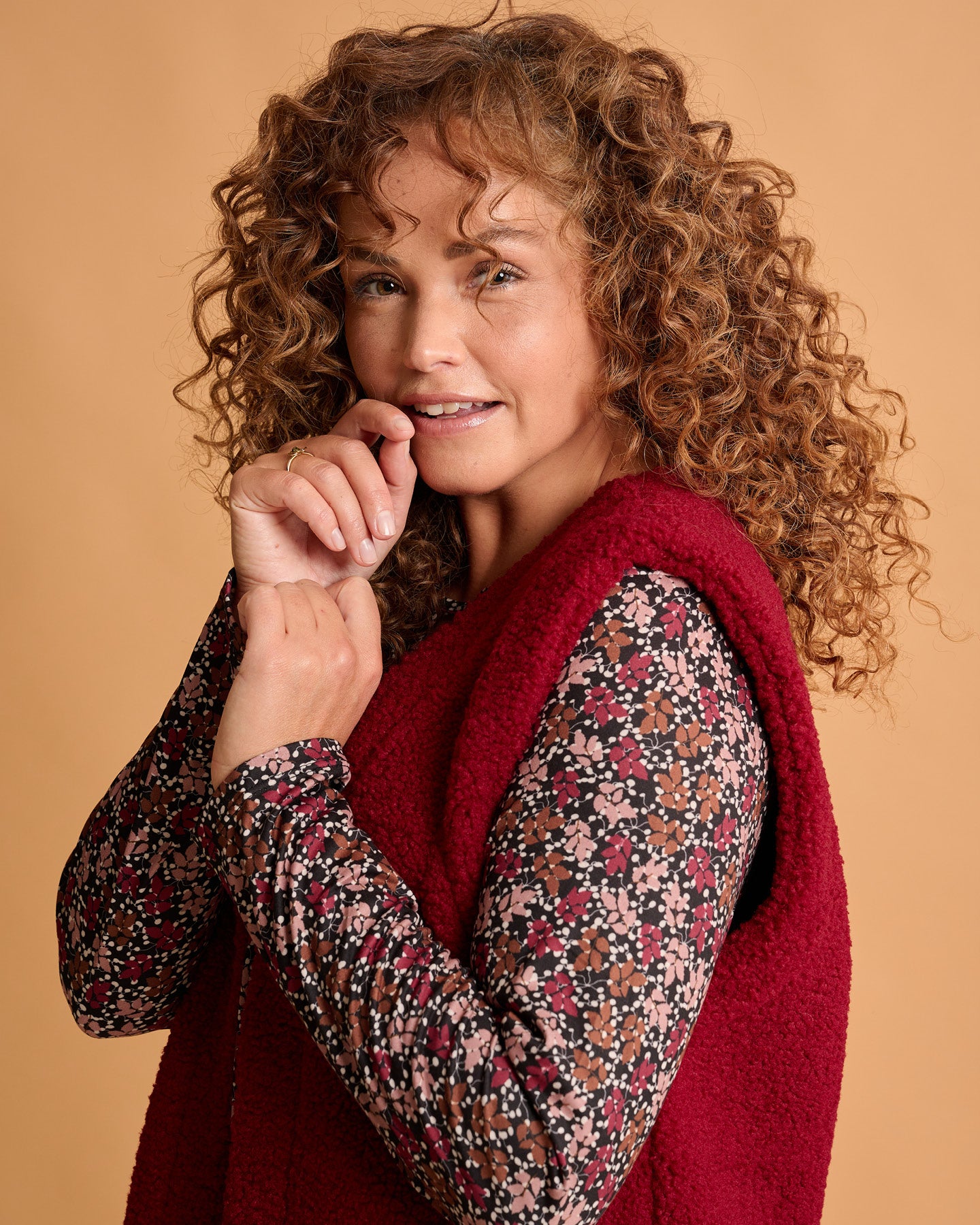 Gilet - Margriet Teddie Suede | Bordeaux