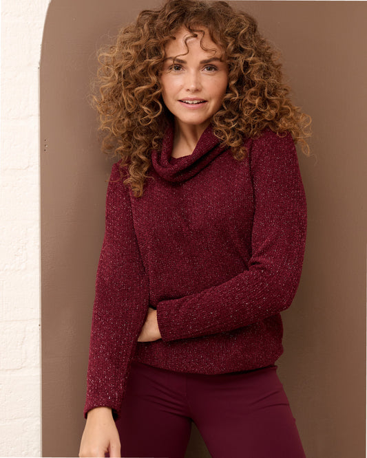 Top - Nico Soft lurex | Bordeaux