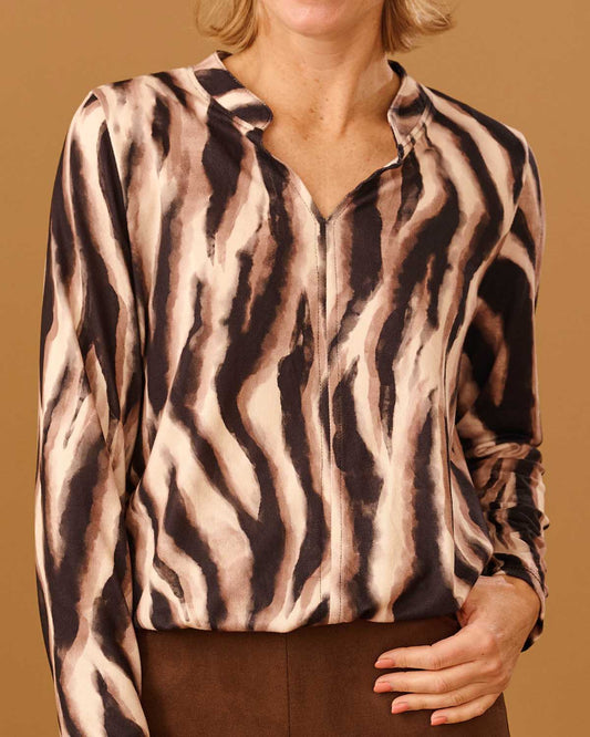 Top - Didi Zebra Faded-FB | Zwart